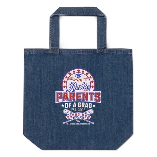 [ID: 528-G143] Baseball Mom Of A Graduate Organic Denim Tote Bag