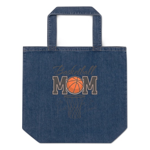 [ID: 528-G148] Basketball Mom - Mother's Day Organic Denim Tote Bag