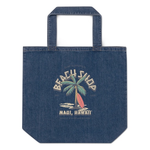 [ID: 528-G169] Beach Shop Organic Denim Tote Bag