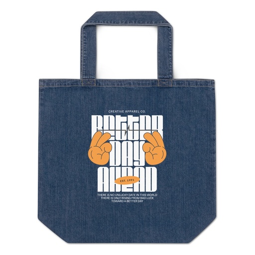 [ID: 528-G192] Better Day Ahead Organic Denim Tote Bag