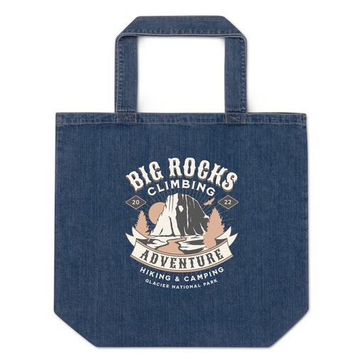 [ID: 528-G203] Big Rocks Climbing - Outdoor Adventure Organic Denim Tote Bag