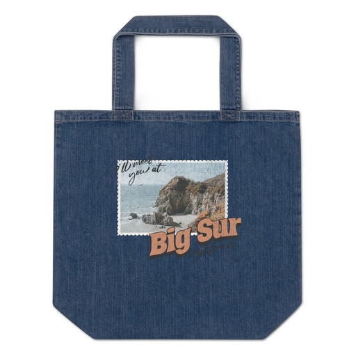 [ID: 528-G205] Big Sur, Cali Organic Denim Tote Bag