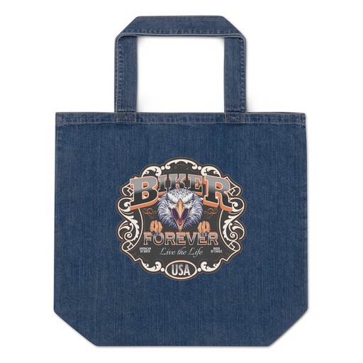 [ID: 528-G208] biker forever Organic Denim Tote Bag