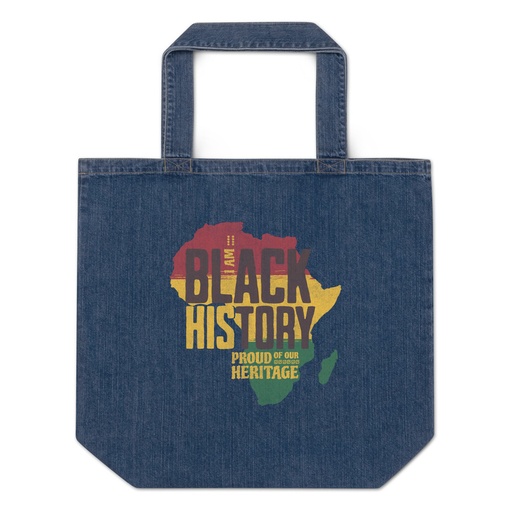 [ID: 528-G217] Black History - Heritage Map Organic Denim Tote Bag