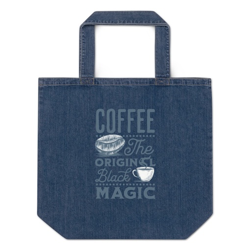 [ID: 528-G227] Black Magic Coffee - Simple Cup Organic Denim Tote Bag