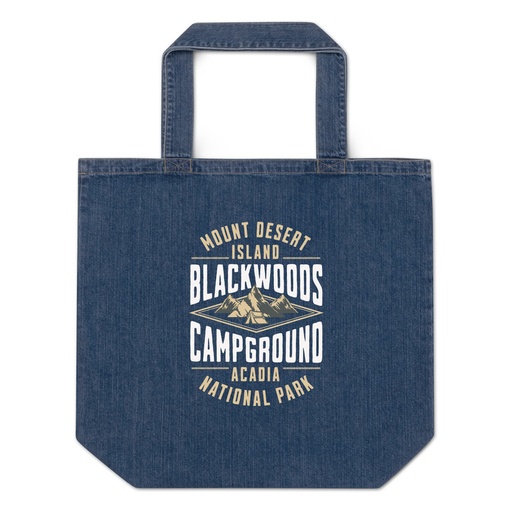 [ID: 528-G233] Blackwoods Campground - Mountain Adventure Organic Denim Tote Bag