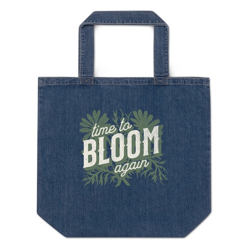 [ID: 528-G239] Bloom Again Organic Denim Tote Bag