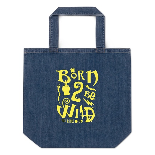 [ID: 528-G255] Born 2 Be Wild Organic Denim Tote Bag