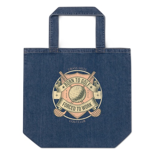 [ID: 528-G266] Born To Golf Organic Denim Tote Bag