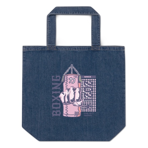 [ID: 528-G277] Boxing Fist - Punching Bag Organic Denim Tote Bag