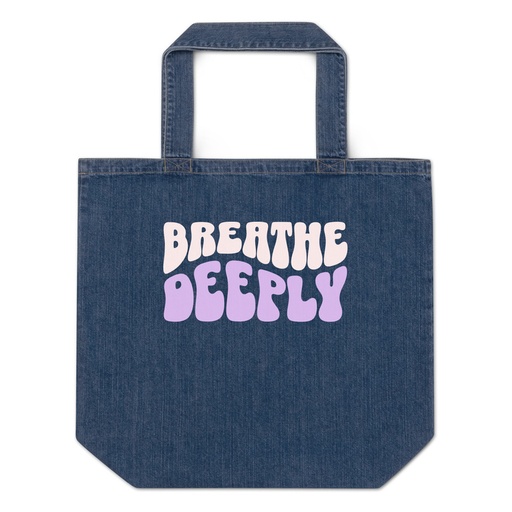 [ID: 528-G283] Breathe Deeply Organic Denim Tote Bag