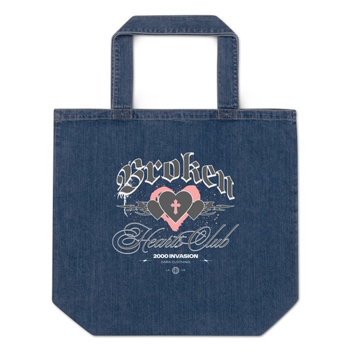 [ID: 528-G287] Broken Hearts Club Organic Denim Tote Bag