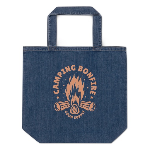 [ID: 528-G324] Camping Bonfire - Firewood Organic Denim Tote Bag