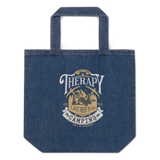 [ID: 528-G325] Camping Emblem Organic Denim Tote Bag