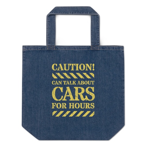 [ID: 528-G351] Caution Signs - Yellow Traffic Sign Organic Denim Tote Bag