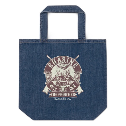 [ID: 528-G360] Chasing the Frontier Organic Denim Tote Bag