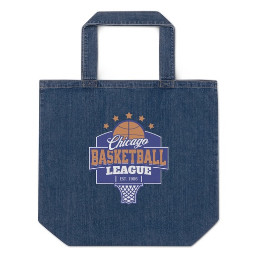 [ID: 528-G363] Chicago Basketball League - Athlectic Sports Organic Denim Tote Bag