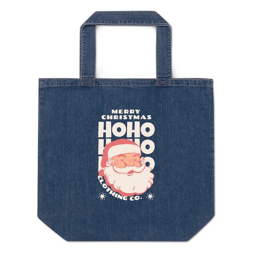 [ID: 528-G374] Christmas Season - Santa Claus Organic Denim Tote Bag