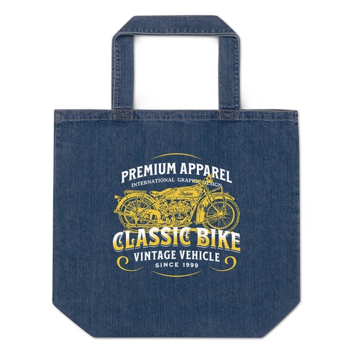 [ID: 528-G380] Classic Bike Organic Denim Tote Bag