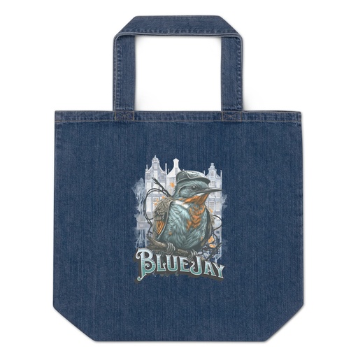 [ID: 528-G381] Classic Bird  Organic Denim Tote Bag