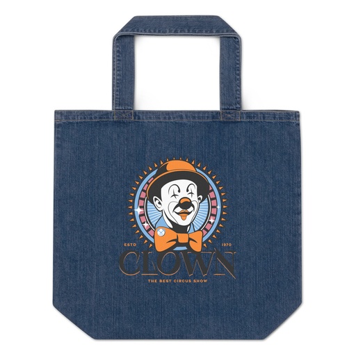 [ID: 528-G388] CLOWN LOGO Organic Denim Tote Bag