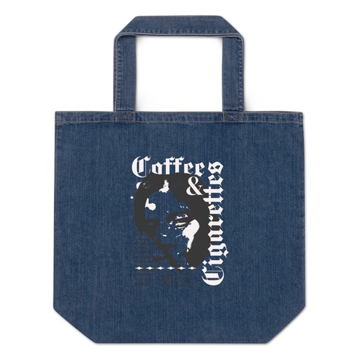 [ID: 528-G392] Coffee & Cigarettes Organic Denim Tote Bag