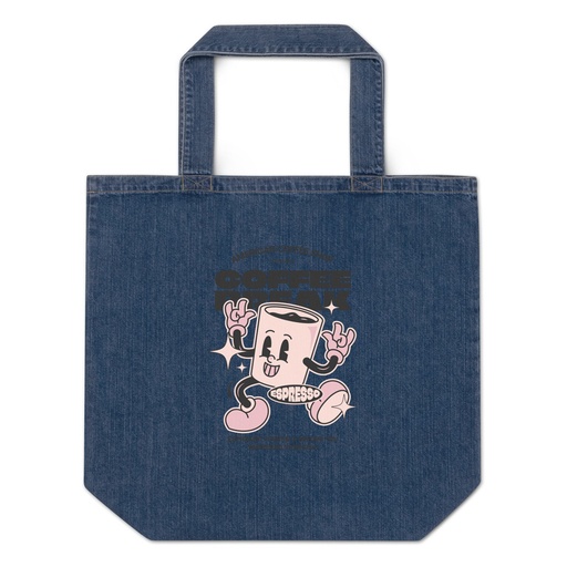 [ID: 528-G395] Coffee Break Mascot Organic Denim Tote Bag