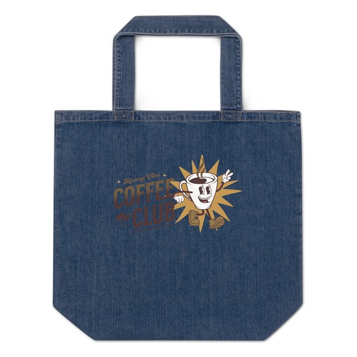 [ID: 528-G396] Coffee Club Organic Denim Tote Bag