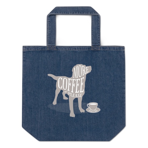 [ID: 528-G399] Coffee Dog Organic Denim Tote Bag