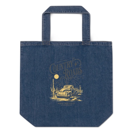 [ID: 528-G427] Country Roads - Wild West Organic Denim Tote Bag