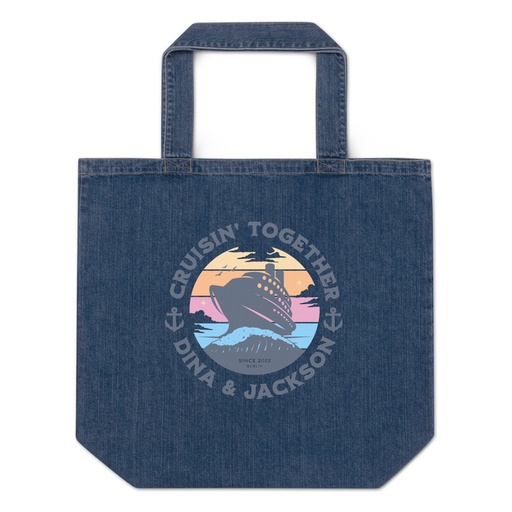 [ID: 528-G441] Cruisin' Together - Cruise Ship Organic Denim Tote Bag