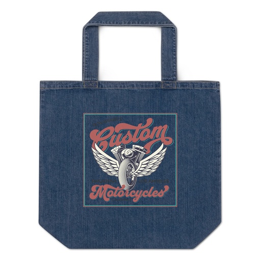 [ID: 528-G445] custom motorcycle  Organic Denim Tote Bag