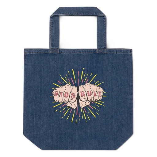 [ID: 528-G463] Dads Rule Organic Denim Tote Bag