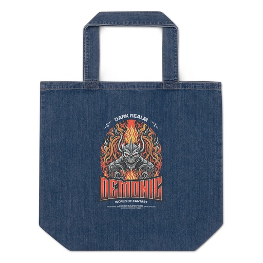 [ID: 528-G488] Demonic Organic Denim Tote Bag
