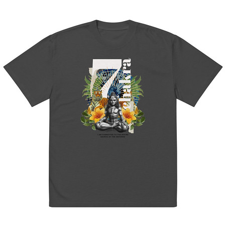 [ID: 713-G12] 7 Chakra Oversized Faded T-Shirt