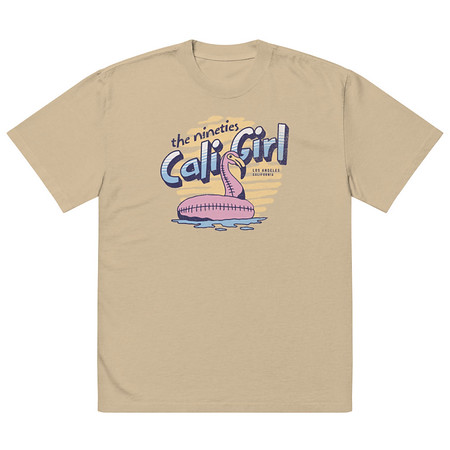 [ID: 713-G13] 90's Cali Girl Oversized Faded T-Shirt