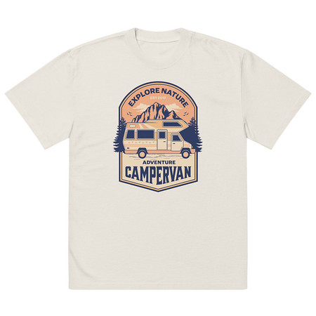 [ID: 713-G29] Adventure Campervan - Outdoor Oversized Faded T-Shirt