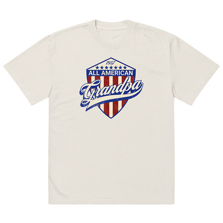 [ID: 713-G41] all american grandpa Oversized Faded T-Shirt