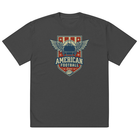 [ID: 713-G70] American Football League - Sports Helmet Oversized Faded T-Shirt