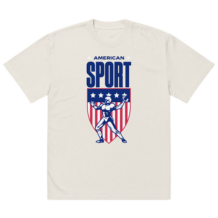 [ID: 713-G71] American Football Sport Oversized Faded T-Shirt