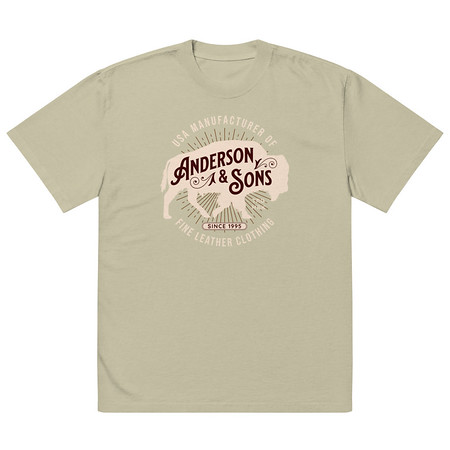 [ID: 713-G80] Anderson & Sons Leather Clothing - Buffalo Oversized Faded T-Shirt