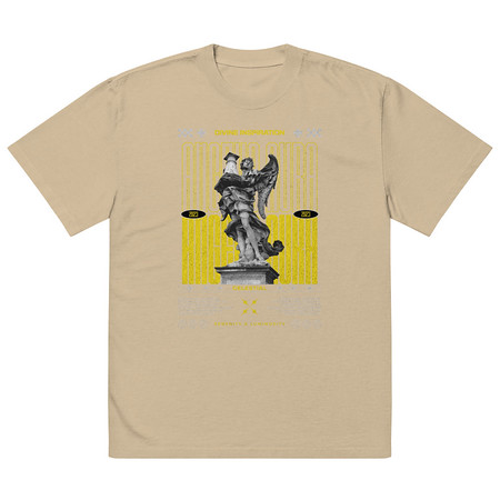 [ID: 713-G82] Angelic Aura Streetwear Oversized Faded T-Shirt
