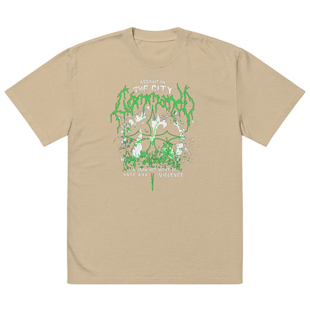 [ID: 713-G105] Assault on the City Oversized Faded T-Shirt