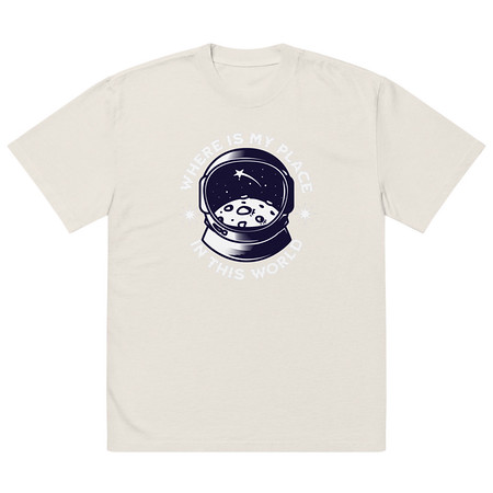 [ID: 713-G110] Astronaut Oversized Faded T-Shirt
