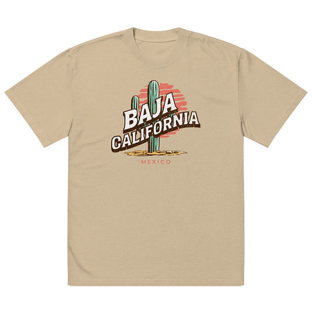 [ID: 713-G132] Baja Cali Mexico Oversized Faded T-Shirt
