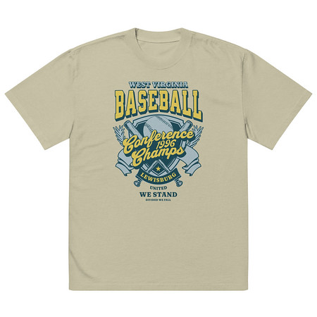 [ID: 713-G141] Baseball Conference Championships - Athlectic Badge Oversized Faded T-Shirt