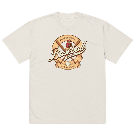[ID: 713-G145] Baseball Team - College Sports Oversized Faded T-Shirt