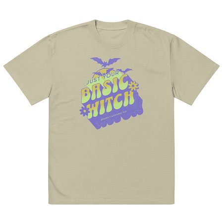 [ID: 713-G146] Basic Witch - Halloween Oversized Faded T-Shirt