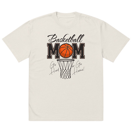 [ID: 713-G148] Basketball Mom - Mother's Day Oversized Faded T-Shirt