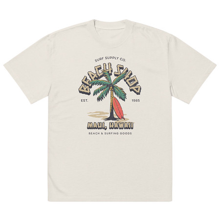 [ID: 713-G169] Beach Shop Oversized Faded T-Shirt